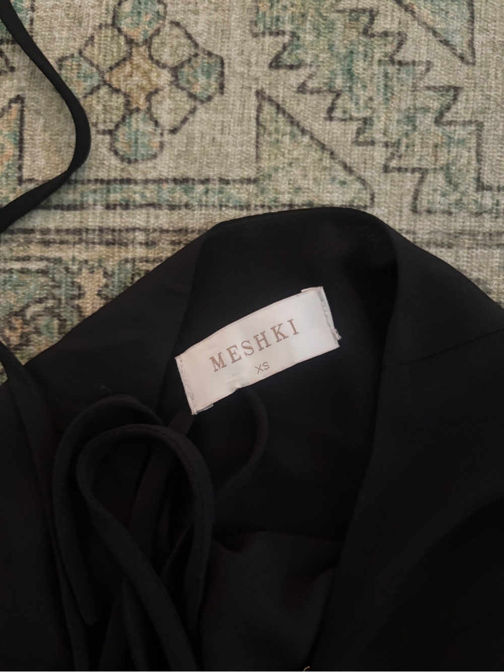 Meshki Black Halter Cowl Mini Dress - Picture 3 of 3